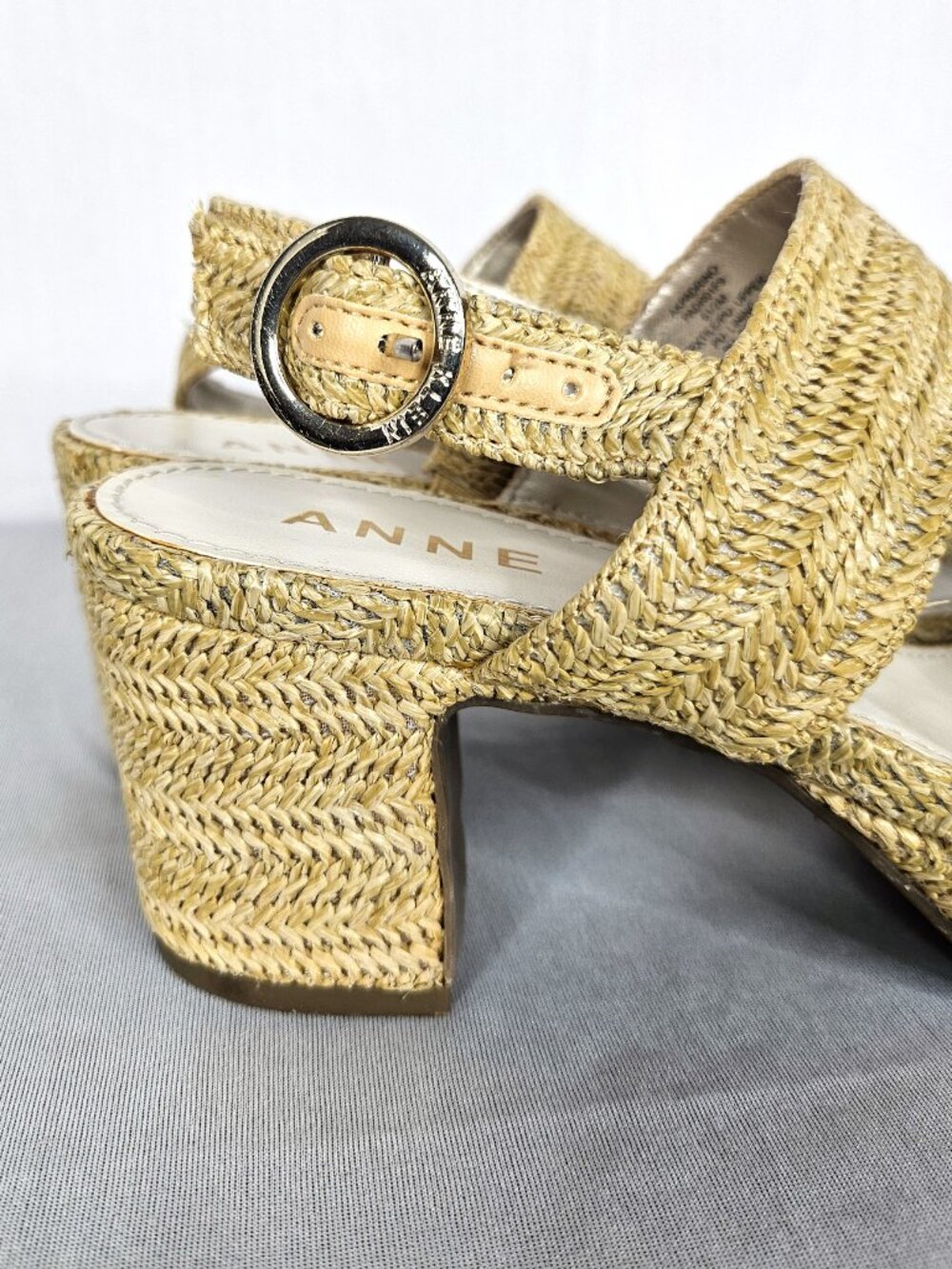 Anne Klein Raffia Platform Sandals | Coastal Resort Heels | Women's Size 6.5 - Picture 7 of 14